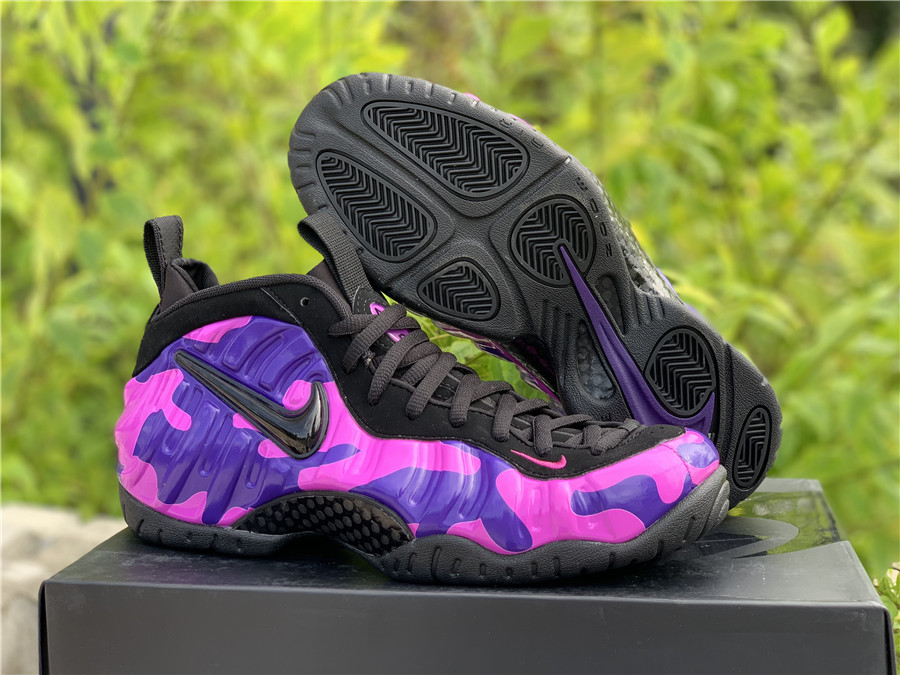 Nike Air Foampsite Purple Camo Black Shoes